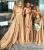 Import L2104 Gold Bridesmaid Dresses Blue Jersey Mixed Style Split Long Maid Of Honor Gowns Spandex Party Wedding Guest Dresses from China
