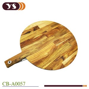 Large Round Shaped Wooden Chopping Board Cheese Serving Board With Handle