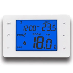 Large Touch Screen Wired Smart Room Thermostat 7 Day Programmable with LCD Display for Air Conditioning