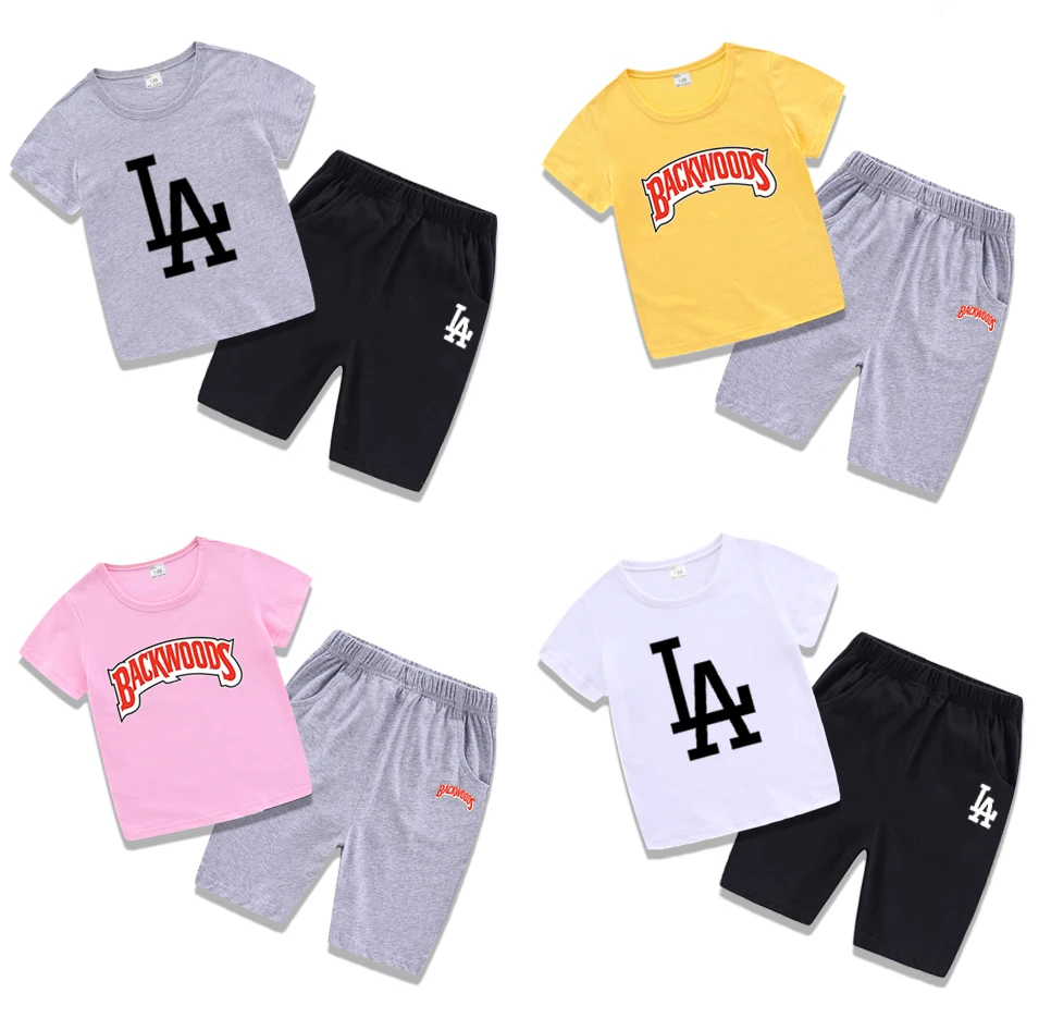 latest design Brand children boutique clothing sports suit kids clothes baby boy summer clothes 2 pieces sets