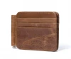 Leather wallet multi-card position mens vintage card holder top grain top layer cowhide traffic card set custom wholesale