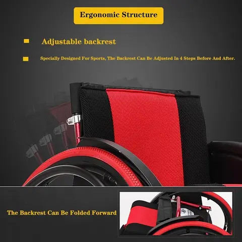 Leisure Style Sport Wheelchair Aluminium Alloy Shock Absorption Leisure Type Sports Wheelchair
