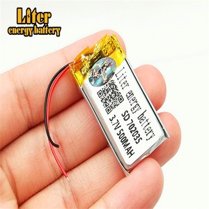 li-polymer battery 702035 500mah 3.7v pin lithium polymer lipo battery 1s