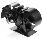 Liank Ecofan Air FlowTwin-Bladed 8 Blade Double Motors Wood Stove Fan, Fireplace Fan