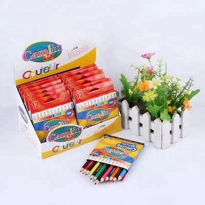 Low price sharpened kids drawing colored pencil mini promotional color pencil set