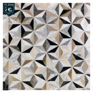 Luxurious Decorative Wall and Floor Marble Mosaic Flower Stereo Triangle Combination Marble Mosaic Tiles