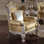 luxury classic home furniture -antique style hand carved solid wood sofa set
