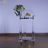 luxury clear acrylic kitchen serving trolley cart with wheel