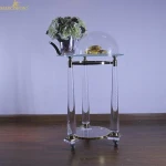 luxury clear acrylic kitchen serving trolley cart with wheel