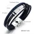 Import Luxury Jewelry Layered Mens Cuff Stainless Steel Genuine Leather Bracelet from China