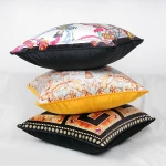 Luxury velvet print decorative cushion cover