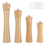 Manual Salt Grinder Pepper Mill Ceramic Mill with Solid Ash Wooden Shaker
