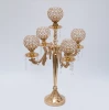 manufacturer 3/5 stand Metal/crystal gold candlestick wedding decoration European candle holders