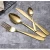 Import Manufacturers wholesale western tableware set knife fork spoon set of four gold cutlery flatware set from China