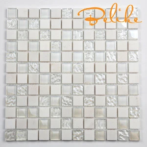 Marble Glass Mosaic Tiles Blend Featured Mosaic Wall Tiles Backsplash Kitchen Wall Subtle IridescentPenthouse Design Art