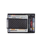 Men Card Holder Slim Carbon Fiber Credit Card Holder Metal Wallet Anti Scan Function Hold Card Coins Cash with clip