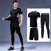Mens sports suit, new casual mens fitness suit, quick-drying running training sports fitness pants suit