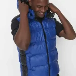 Mens Winter Down Puffer Vest Lady Waistcoat Outdoor Mens Quilted Padding Shiny Puffer Vest Trendy Winter Solid Color Down Jacket