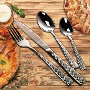 Metal color hotel cutlery set wedding flatware 4pcs cutlery set 430 18/0 stainless steel cutlery