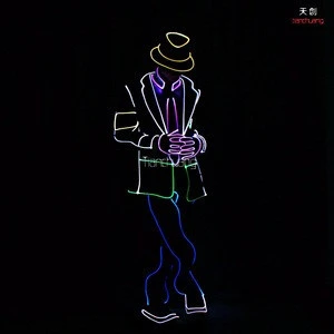 Michael Jackson light suits led dance costume controlled by DMX 512 wireless controller