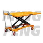 mingfeng high quality 500kg 300KG  Manual hand Hydraulic mobile Lift Table cart Double Scissor Manual platform truck