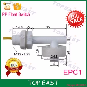 Mini PP Side mount float switch EPC1 water level sensor