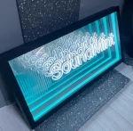 Mirror custom logo tunnel mirror light infinity mirror tunnel light store sign board