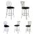 Import Modern Art Design Indoor Kitchen Square Black Velvet Fabric Silver Metal Base High Bar Stools Chairs With Back from China
