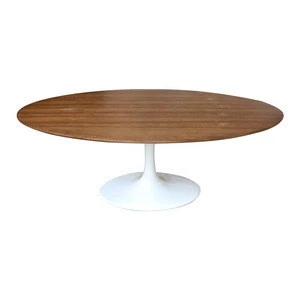 Modern dining room furniture round walnut wooden veneer top tulip chinese dining table dining room furniture