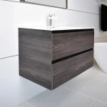 Modern Fashionable Handleless Bathroom Vanity with Mirror and Drawer