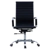 Modern High Back Mid-back Tall Ribbed PU Leather Swivel Tilt Adjustable Executive Office Chair