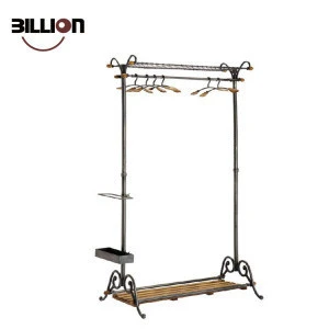 Modern Metal Bedroom Double-pole Drying Clothes Display Coat Rack Folding Stand