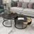 Import Modern Simple Style Black Gold Rock Slab Marble Top Round Tea Center Coffee Table from China