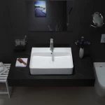 Modern style bathroom high end decoration white vessel sinkcountertop sink bathroom wash basin