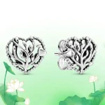 Modern style earring Heart-shaped Stars Drop Leaves Light Luxury Jewelry 925 Silver stud earring Elegant gift for wife mother