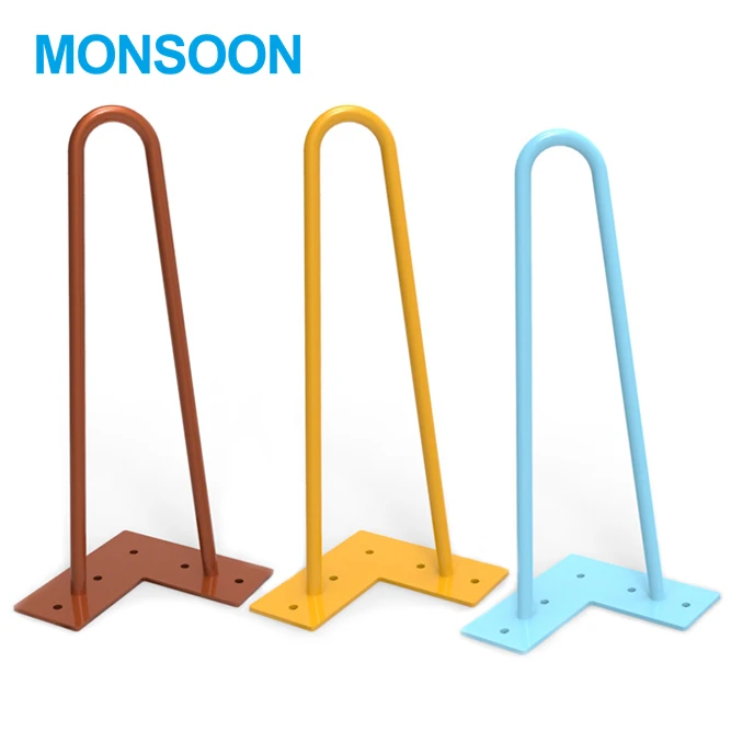Monsoon Metal Furniture Adjussofa Cast Iron V Shape Hairpin Dining Coffee Sofa Cabinet Leg Slick Modern Design
