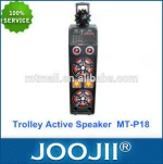 Multifunctional Trolley active speaker with rechargable battery, karaoke player active speaker with Disco laser light