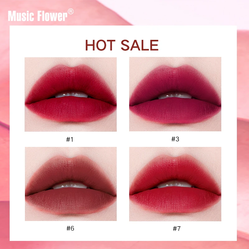 Music Flower Lip gloss wholesale long-lasting waterproof non transfer pigmented matte lip gloss