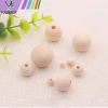 Natural uhfinished wooden loose beads round original wooden beads with little holes