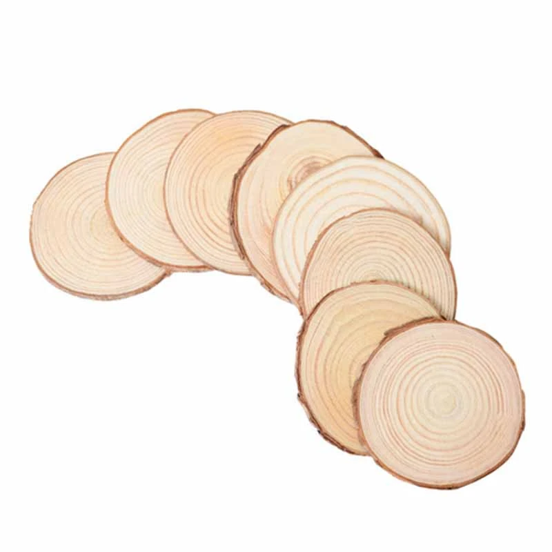 Natural Wood Pieces Slice Decorative Polished Wood Slices