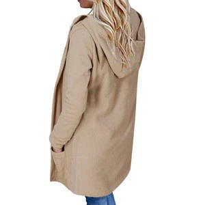 NAVSEGDA 2019 Hot sale casual foreign trade womens solid color long hooded hoodie coat