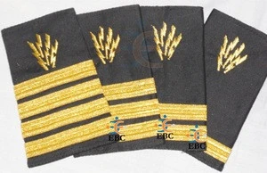Navy Crew Epaulettes | Pilot Epaulettes | Airline Epaulettes | Marine Uniform Epaulettes with Gold French Braids