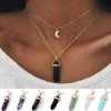 New Arrival Bullet Head Natural Stone Crystal Necklace For Woman