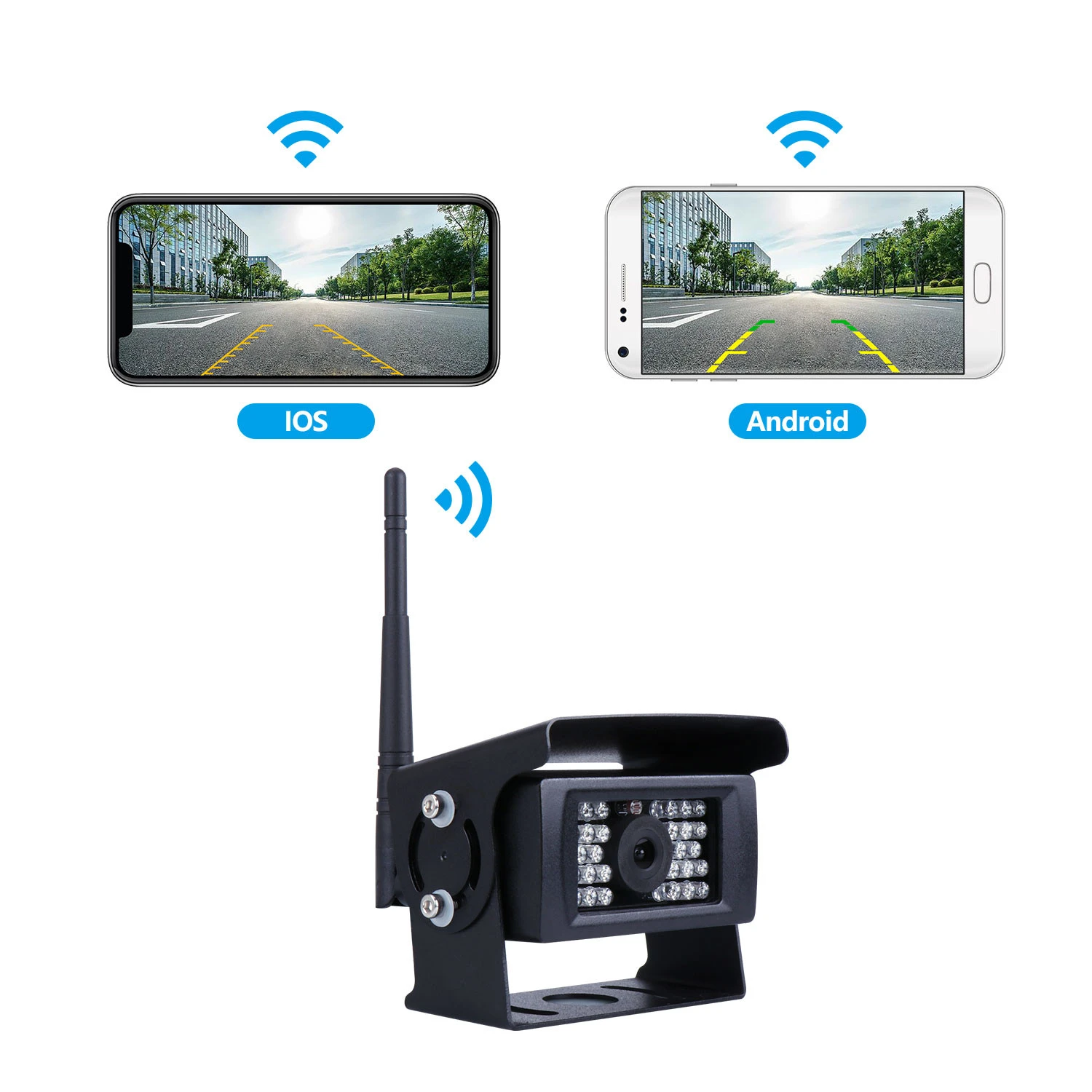 New Arrival Wireless Transmission APP Wireless License Plate Rear view Super Night Vision Car Backup Camera