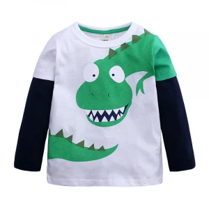 New boy clothes Tshirt  long sleeve for children baby Kids casual cartoon dinosaur brand fashion boy t shirt boys Top and Tees