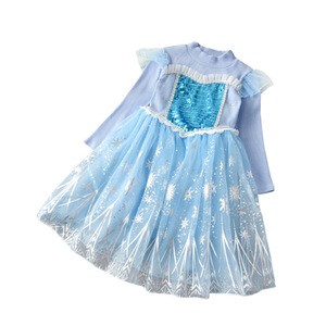 New Cosplay Party Dress Up Frozen 2 Elsa Anna Princess Costume Halloween Queen Kids Dresses Costumes
