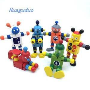 New Creative Kids Educational Robot Toys Good Quality Wooden Blocking Toys For Kids Gift