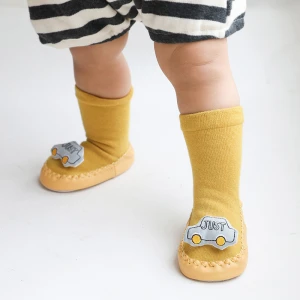 New Design Combed Cotton Toddler 3D Doll Baby Shoe Socks Anti Slip Wholesale Autumn Infant Non Slip Baby Cartoon Floor Socks