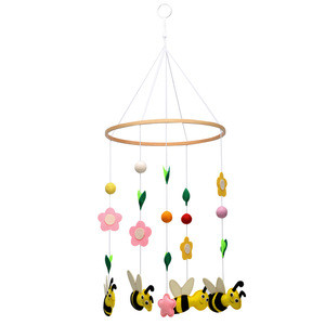 New design flower bee felt baby mobile for girl nursery decor