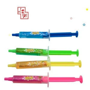 New Design Injection Syringe Shape Sweet Fruity Flavor Syrup Candy